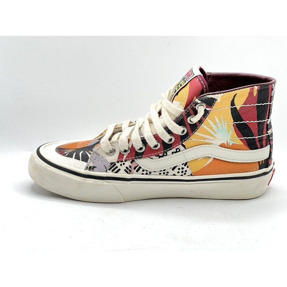 Vans Off The Wall Sk8 Hi Unisex Red Yellow Striped Shoes Sneakers Size 6 500714 - Picture 3 of 13